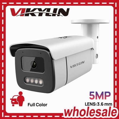 Vikylin 5MP Full Color POE Camera Outdoor Home NDAA Onvif IP Camera Wired 3.6mm