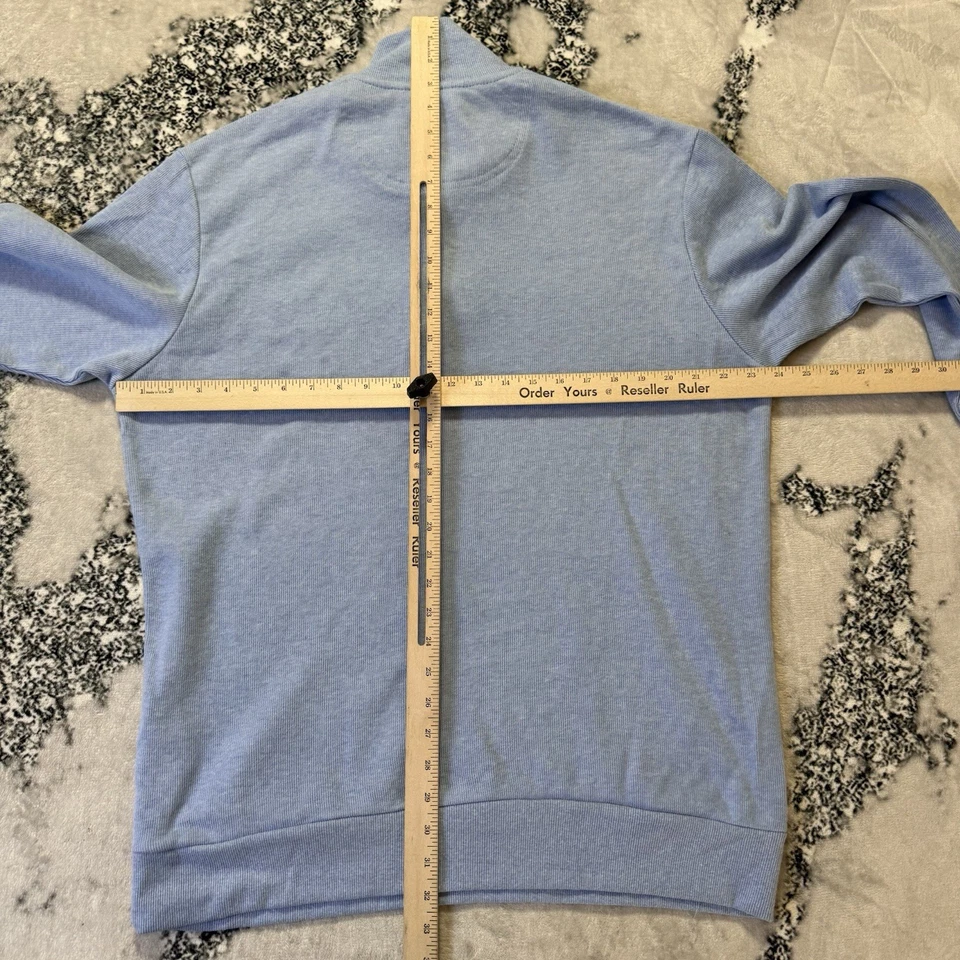 U.S. Polo Assn Sweater Mens Size XL Blue Cotton Blend Mock Neck 1/4 Zip Logo - Image 4 of 4