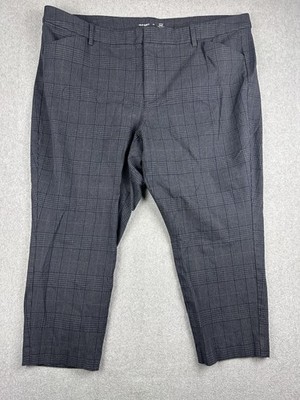 Old Navy Pixie Pants Womens 26 Gray High Rise Ankle Slim Plaid Stretch Work
