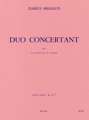 Milhaud: Duo concertantes/Ugel/clarinet solo with piano accompaniment