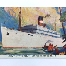Vintage Postcard United Fruit Company Great White Fleet TSS Ulua Unposted 1930s