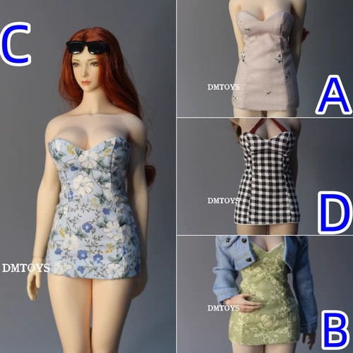 "DMTOYS 1/6 Tube Top Hip Hugging Jumpsuit Skirt Fit 12'' Action Figure"