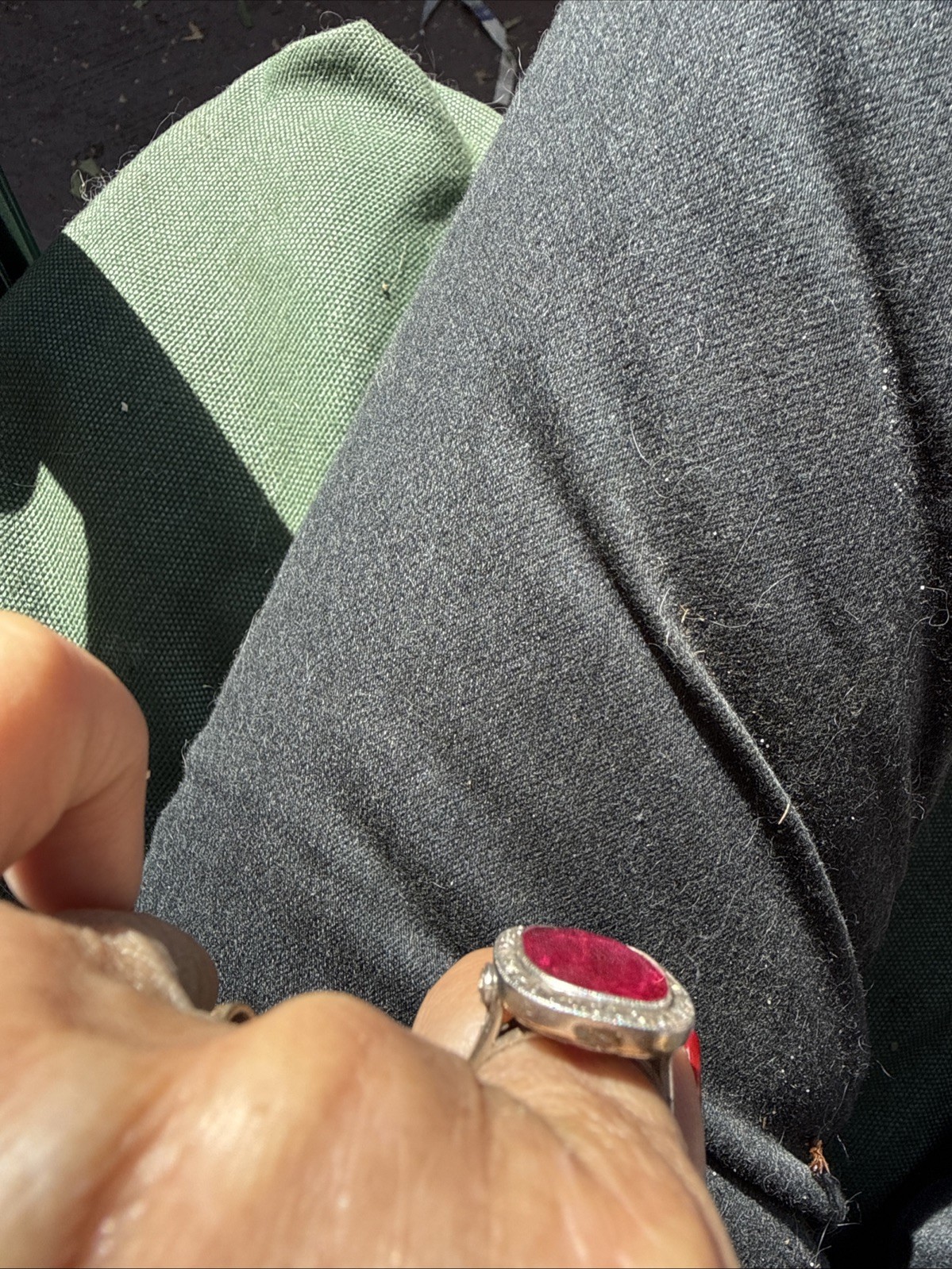 14k white gold ring lab created ruby solitaire si… - image 3