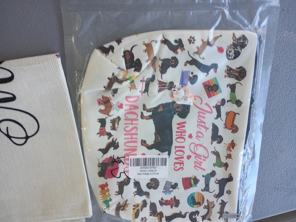 Dachshund Print white brown multi color/Green Harness For Small Dog - Image 3 of 3