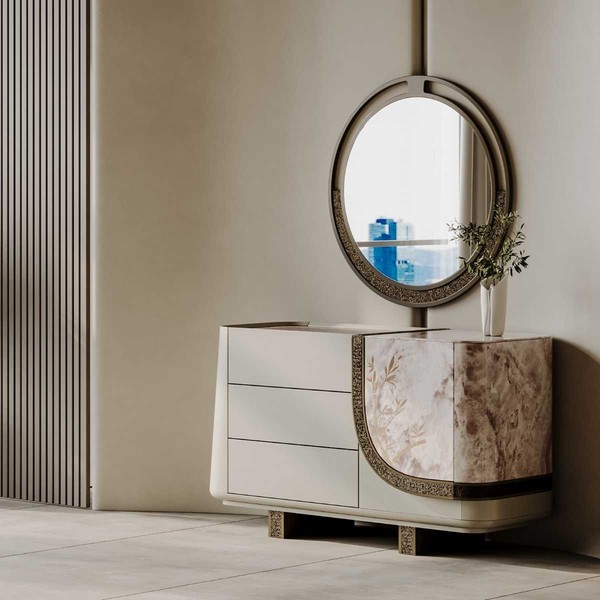 Eleganter Schminktisch Mit Spiegel Und Modernem Design-image