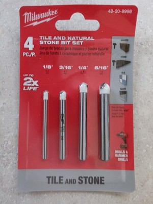 Milwaukee Glass and Tile Drill Bit Set - 4 Piece (48-20-8988)