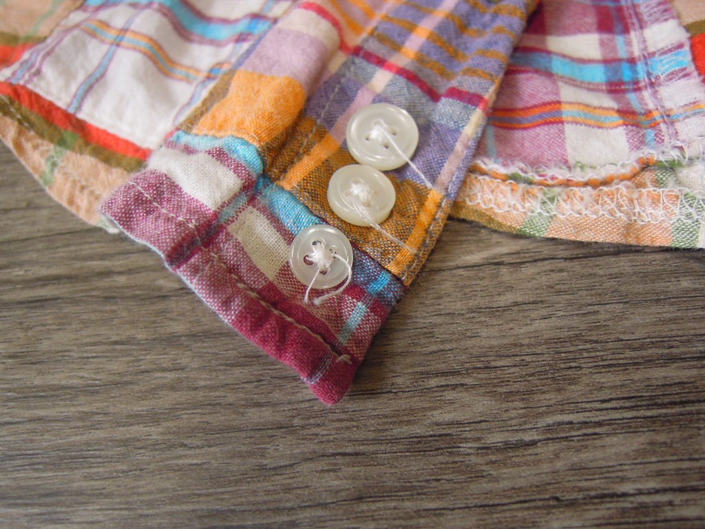 Warehouse Patchwork Madras Check Button-Down Shir… - image 5