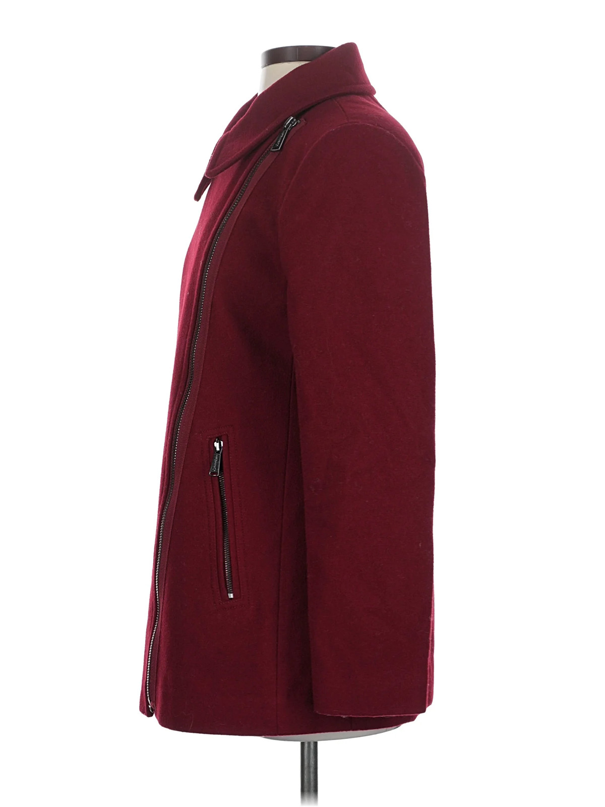 Calvin Klein Women Red Wool Coat XS thumbnail 4