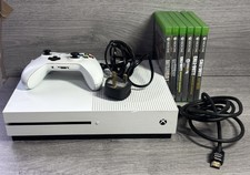 Microsoft Xbox One S White Console Bundle Controllers Power Cable HDMI Games
