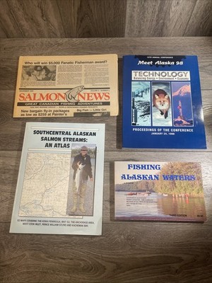 Vintage Alaska Magazines Fishing Technology Lot Of 4 Atlas 1986-1998 Salmon