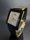 Oniss Paris 18K Gold Plated Ceramic Genuine Diamond Wrist Watch 28mm New Battery