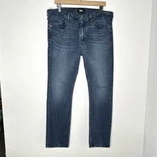 Paige Jeans Mens 36x29 Blue Stretch Lennox Straight Leg Slim Mid Rise Stretch