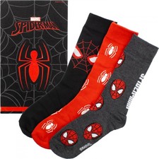 Spider-Man Icons 3-Pair Crew Socks in Glow in The Dark Box Multi-Color