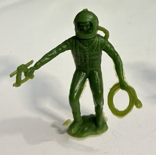 Vintage 1960s MPC or  Plastic Space Man Astronaut Figure Green Working