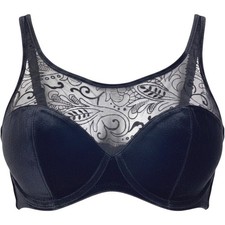 VTG Victoria Secret Black Velvet Sheer Mesh Lace Panel Push Up Bra 36A 7499 NOS