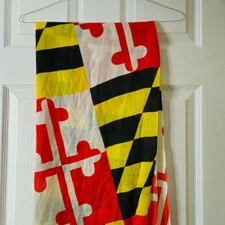 Scarf Maryland State Flag 72” Long x 28” Wide Red Yellow Black White Fringes