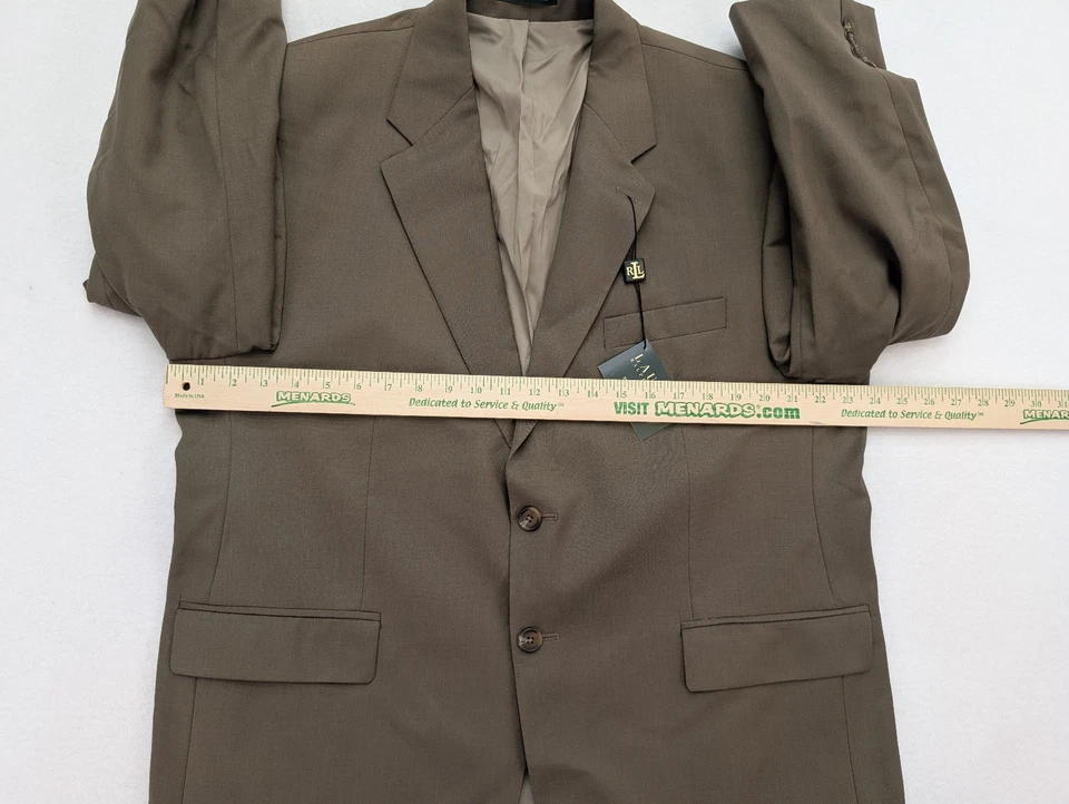 Traje de hombre Lauren Ralph Lauren talla 44S marrón tostado pantalones de lana talla 38x25,5 NUEVO Foto 4 de 4