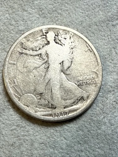 1917-D 50C Reverse Walking Liberty Half G Good Condition Nice Coin See 7669