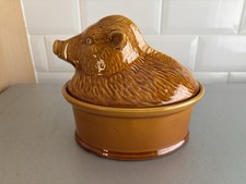 Vintage Ceramic * Wild Boar * Pate Terrine Dish with Lid NO chips or cracks 