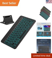 Ergonomic Bluetooth Keyboard with Backlighting for Tablets and Laptops, Black