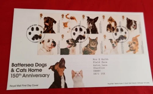 2010 Battersea Dogs & Cats Animal Home 10 GB Royal Mail Stamps First Day Cover