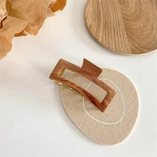 Retro Wood Hair Claws for Women Girls Geometric Clamps Barrette Clip