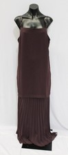 Asos Design Women's Drop Waist Pleated Midi Dress EJ3 Chocolate Brown Size 2 NWT