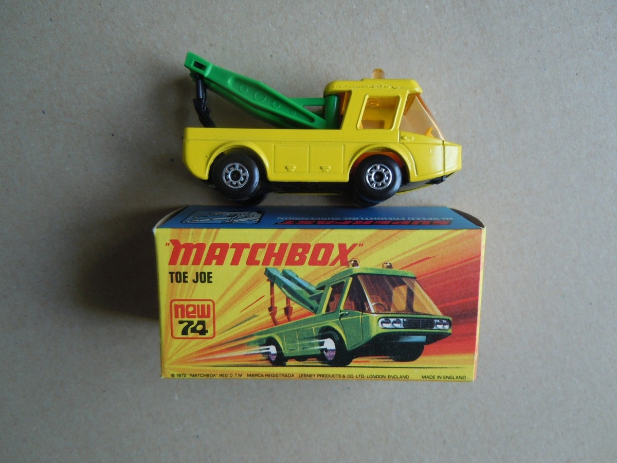 ミニカー Matchbox No. 74 RARE MATCHBOX SUPERFAST No. 74 TOE JOE - YELLOW WITH GREEN BOOMS