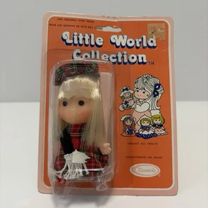 VTG UNEEDA Little World Collection 4'' Baby Doll Blonde Hair Plaid Scotland NEW