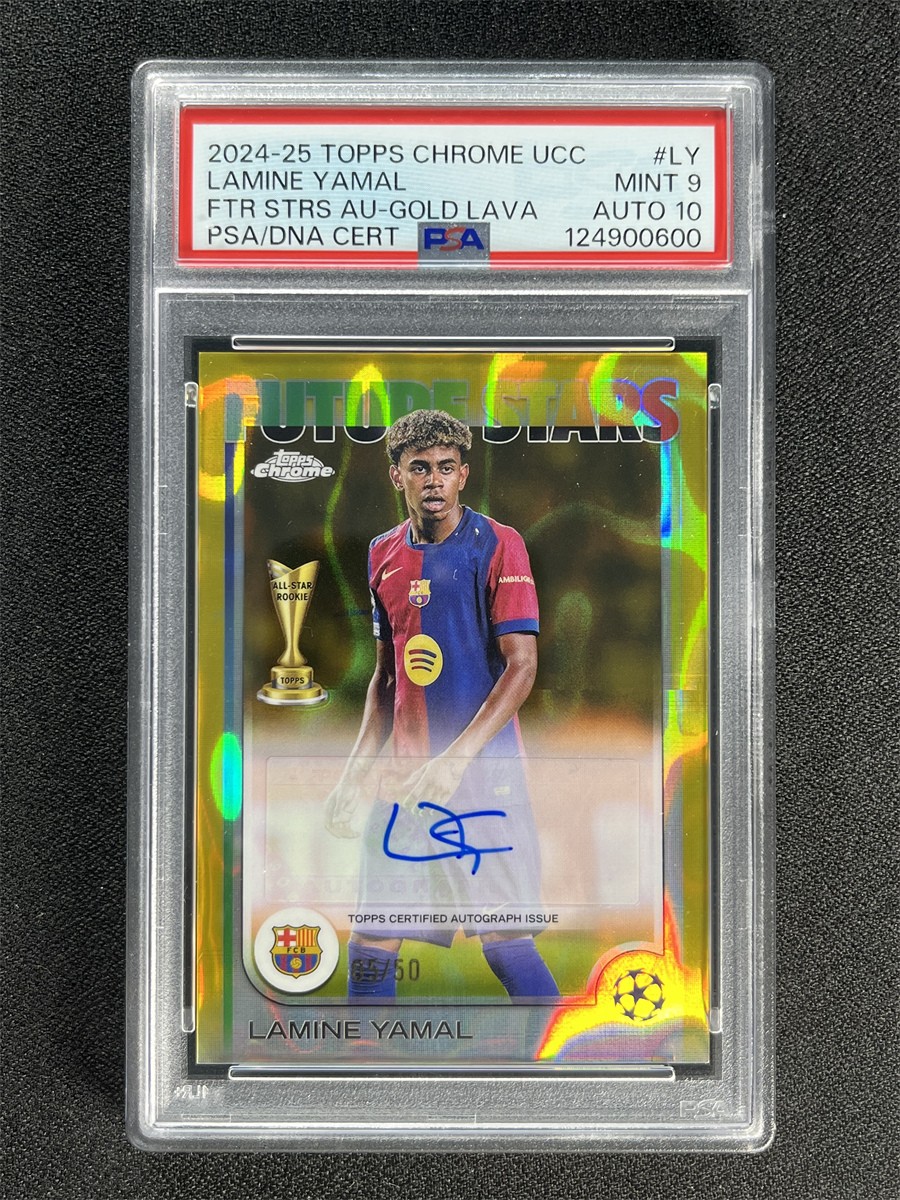 2024-25 Topps Chrome Lamine Yamal Gold Lava Future Stars Auto /50 PSA 9/10 POP 3