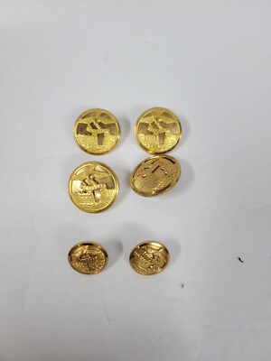 Engineer Buttons 6-Vtg 1950's Waterbury U.S. Army Engineers Buttons Essayons Eagle Round ...