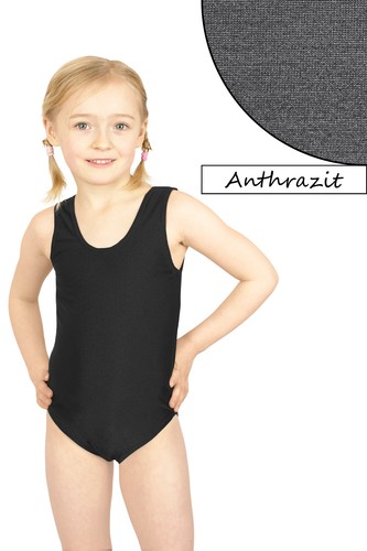 Kinder Body ohne Ärmel Glanz einfarbig leotard Turnanzug stretch Glanz 116 - 176 - Bild 3 von 19
