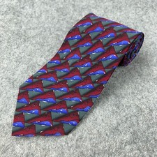 Jerry Garcia Tie Red Blue Zoot Collection 15 Abstract Print 100 Silk VTG 1996