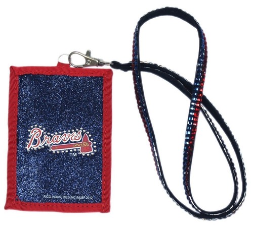 MLB Bling Glitter Sparkle Beaded Lanyard I.D. Wallet - Picture 5 of 16