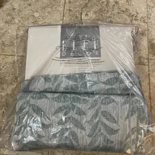 Elle Decor Rod Pocket Curtains Set Ellis Botanical Green | 2 - 54x92 See Pics 😍