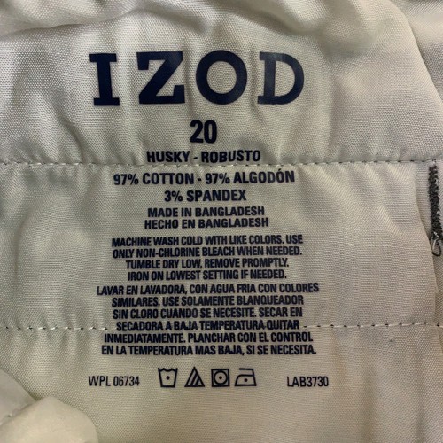 IZOD Boys Size 20 Husky Gray Flat Front Stretch Chino Pants NWT - Picture 3 of 10