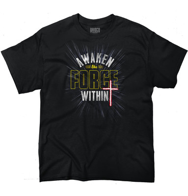Christian Faith Awaken The Force Within Pray Womens or Mens Crewneck T Shirt Tee
