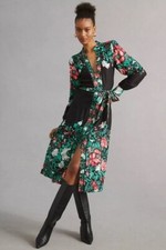 By Anthropologie Midi Shirt Dress Size XXS Floral & Black