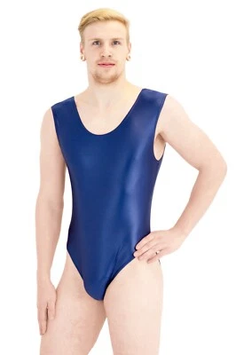 Herren Wetlook Body Rundhals ohne Ärmel stretch shiny hauteng stark glänzend - Bild 1 von 3