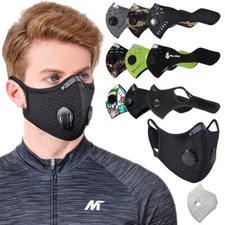 Sport Mask with Filters Exhalation Valves Personal Protective Adjustable Mask