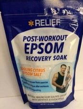 Relief Epsom Salt Post Workout Recovery Citrus Soak 16 oz RARE SHIPS N 24 HOURS