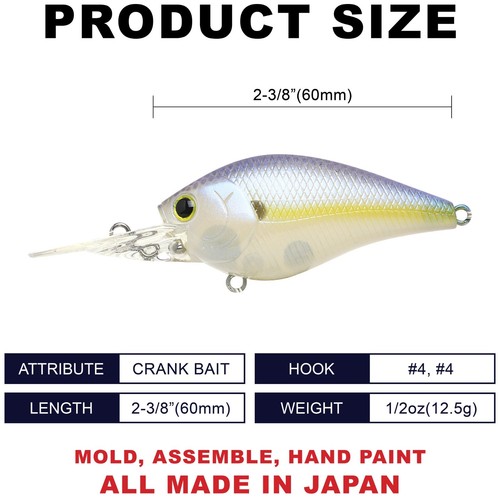 LUCKY CRAFT LC 1.5DD - 250 Chartreuse Shad (1qty) Top Quality Deep Crank . - Picture 2 of 7