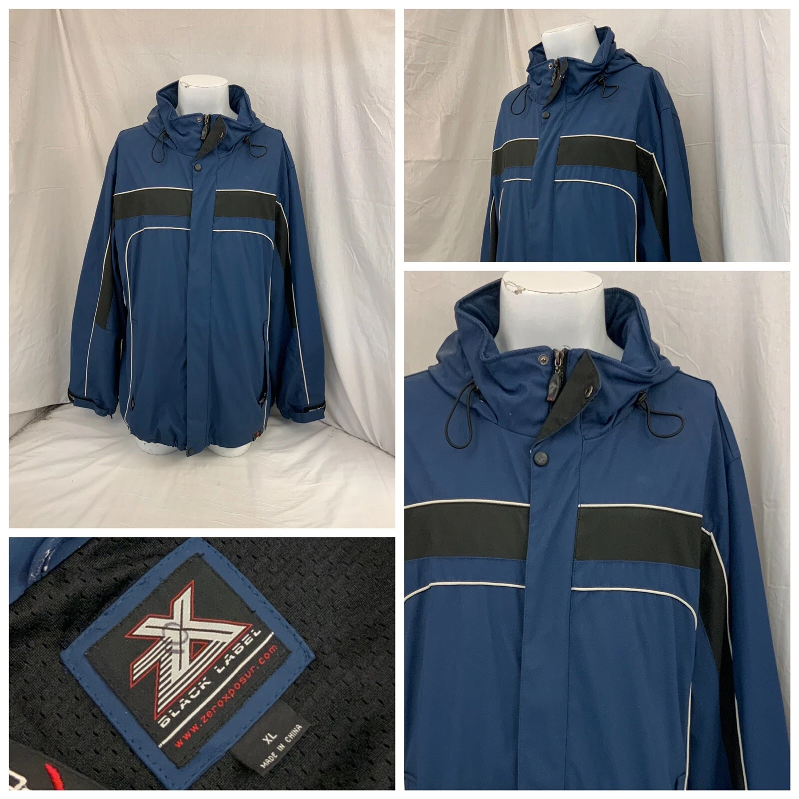 Zeroxposur Jacket XL Blue Winter Snowboard 100% Poly Zip Pockets YGI Y1-752