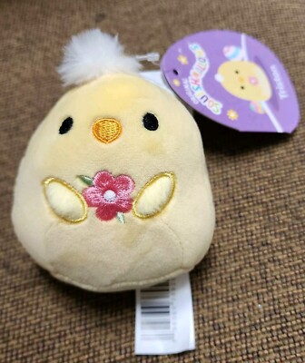 Squishmallow 3.5'' TRISTON Chick flower CLIP New 2024
