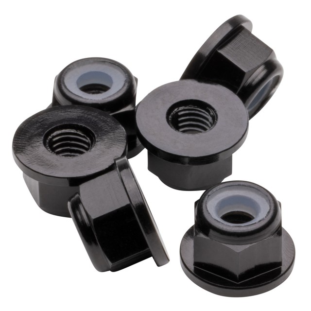 1UP 80504 Premium Aluminum Locknuts M3 Flanged Black (4) US SHIP for