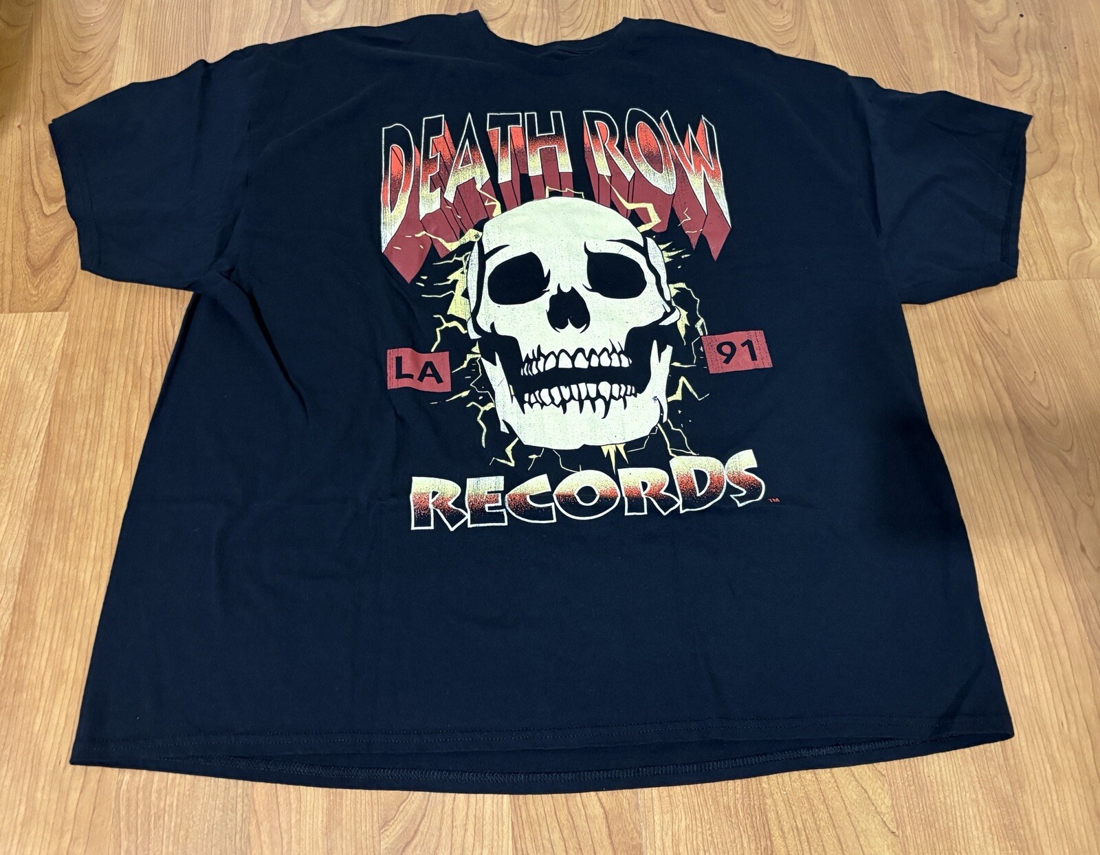 FILA Maglietta Death Row Records LA 91 teschio stampa grafica manica corta nera 4X