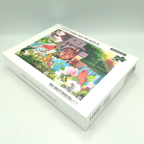 1000 Piece Puzzle Watermill Scenery & USA Bird Northern Cardinal Weir Ages 14+ - Picture 10 of 10
