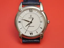 CONCORD SOLID STEEL 35MM IMPRESARIO DATE MEN'S WATCH ROMAN DIAL