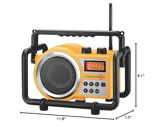 LB-100 Ultra Rugged Compact AM / FM Radio Yellow - Afbeelding 6 van 6