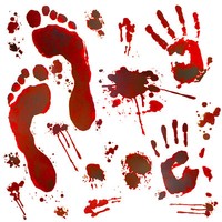Halloween Sticker Aufkleber Realistisch GroßE Blutige HandabdrüCke FußAbdrüCke